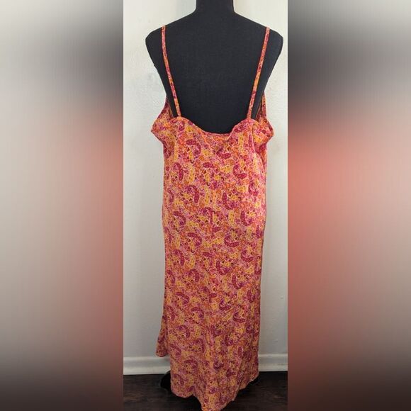 VTG 90s Y2K Paisely Bohemian Festival Coastal Cowgirl Cottagecore Slip Dress XXL - Picture 5 of 8